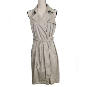 ANN TAYLOR Tan Sleeveless Waist Tie Belt Trench Dress - Size 14